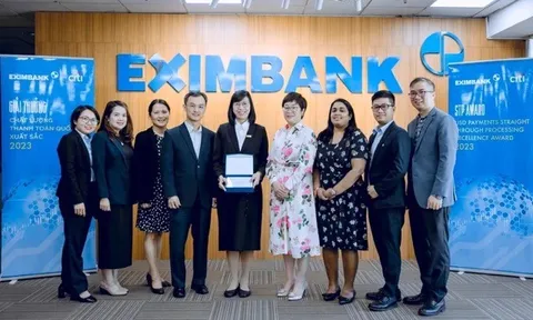 Eximbank vinh dự nhận giải thưởng Thanh toán Quốc tế xuất sắc từ Citibank